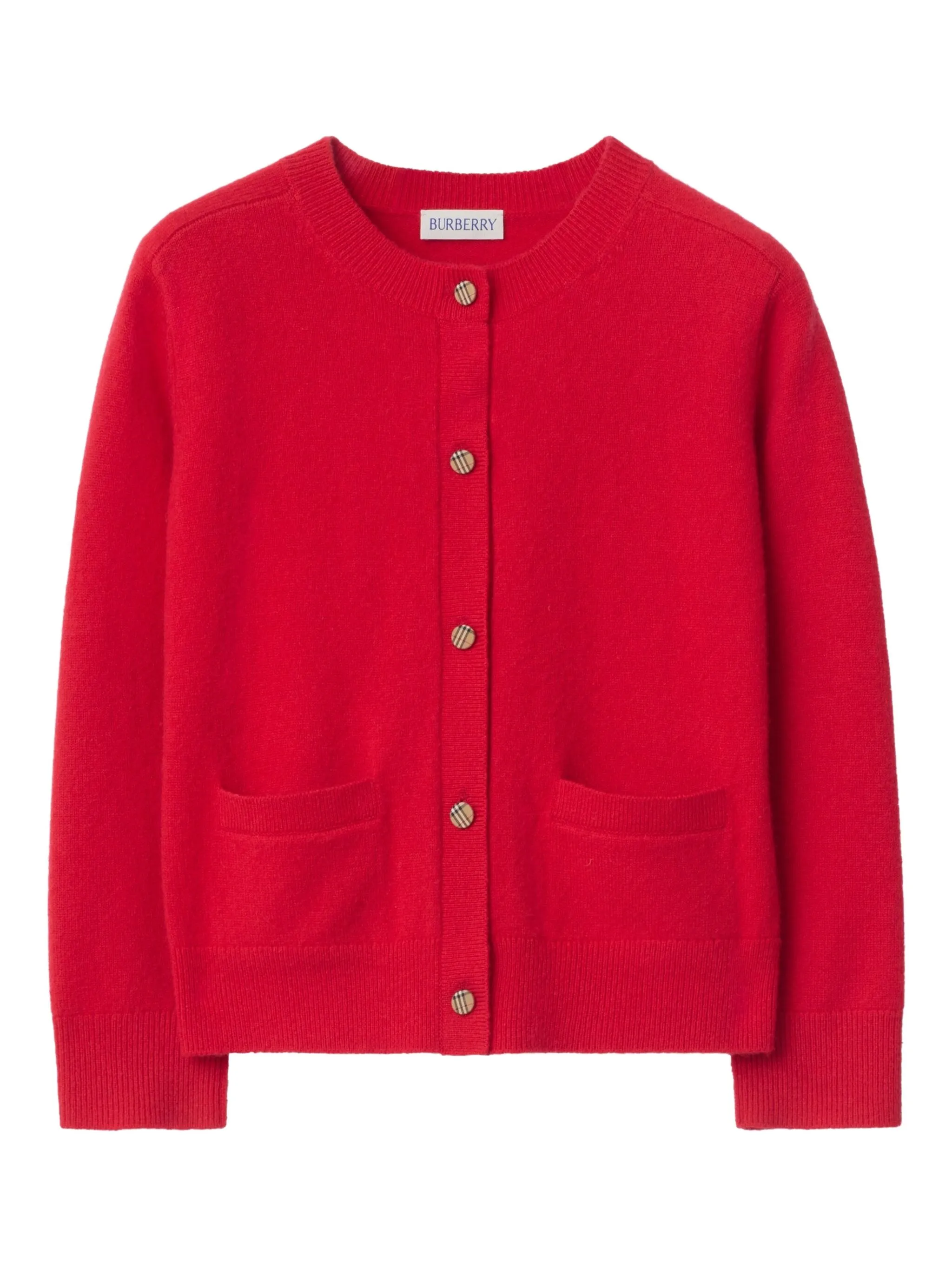 

Кардиган с нашивками на локтях Burberry Kids, красный