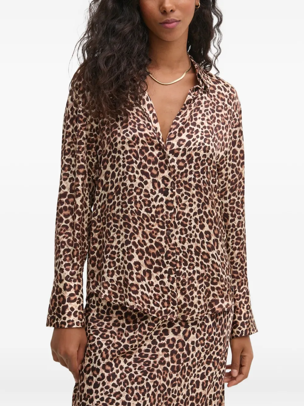 

Рубашка с леопардовым принтом Pedro Del Hierro, коричневый