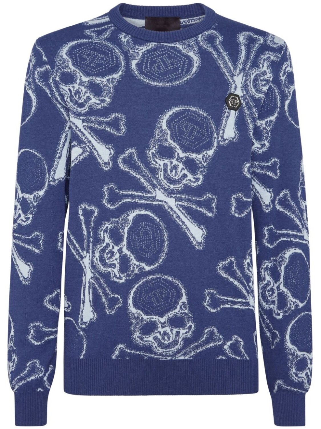 

Philipp Plein джемпер с узором Skull, синий