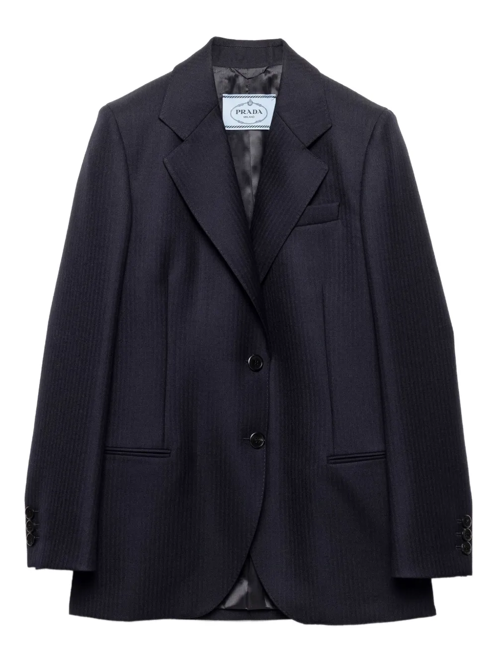 

Блейзер с треугольным логотипом «шеврон» Prada, синий