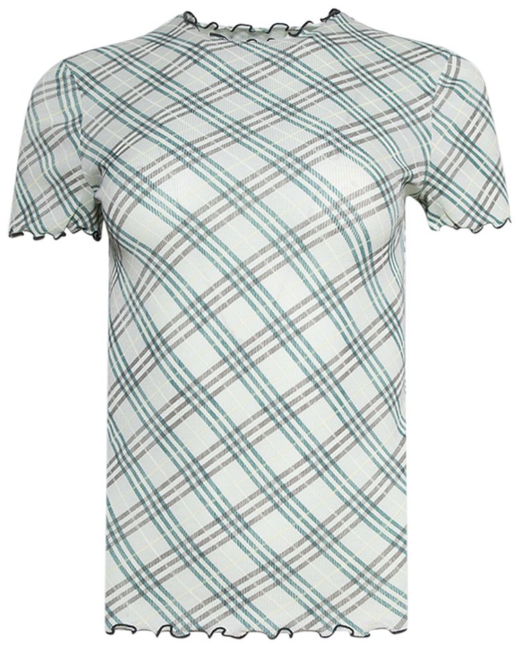 

Футболка Burberry Checked Lettuce Hem Crewneck T-Shirt 'Breeze', разноцветный