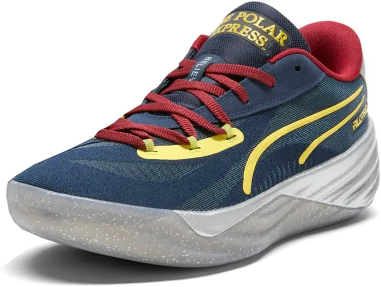 Мужские баскетбольные кроссовки PUMA All Pro Nitro - белые, темно-синий/красный/золотой/желтый/серебристый — фото 2