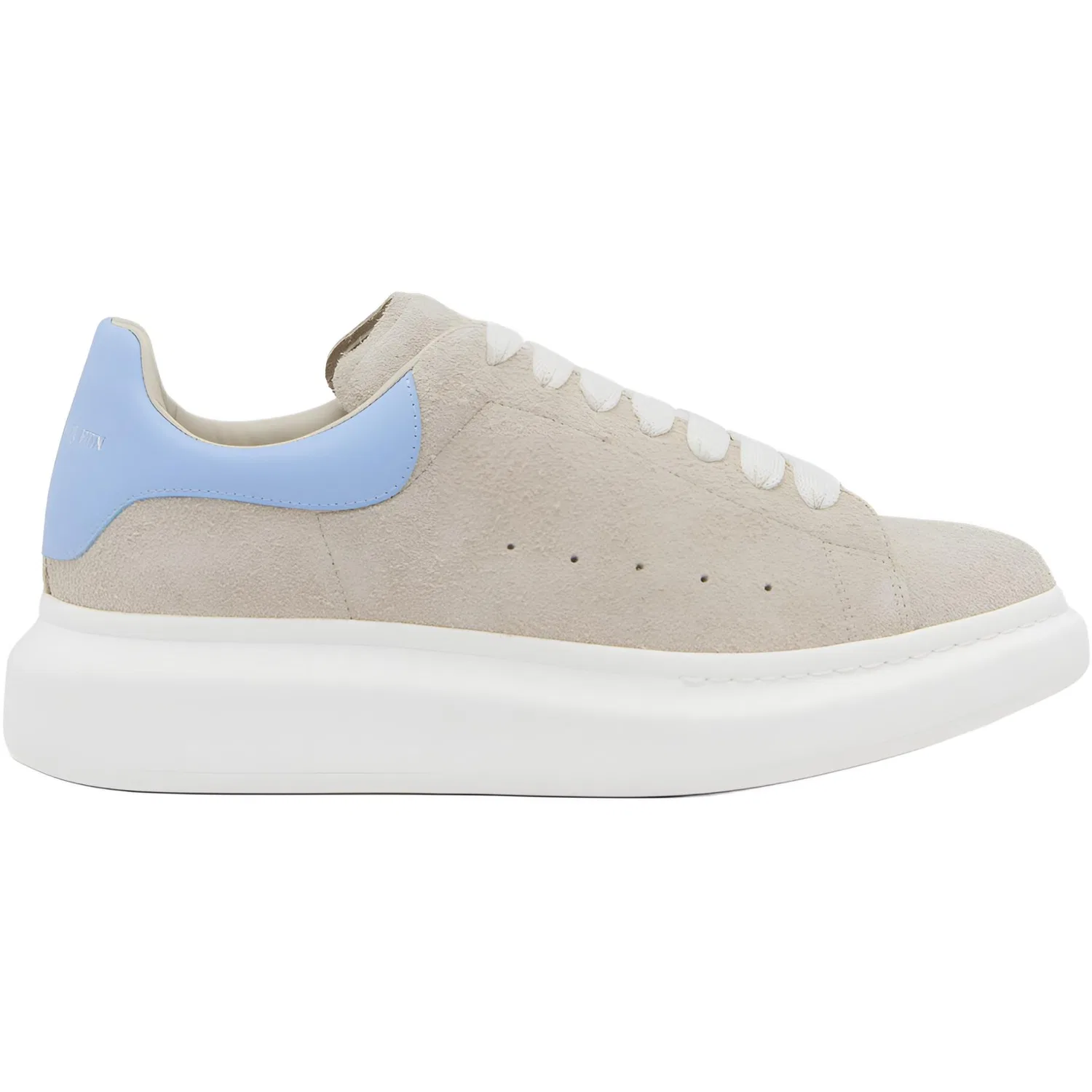 Кроссовки Oversized из телячьей кожи Alexander McQueen Natural & Blue — фото 3
