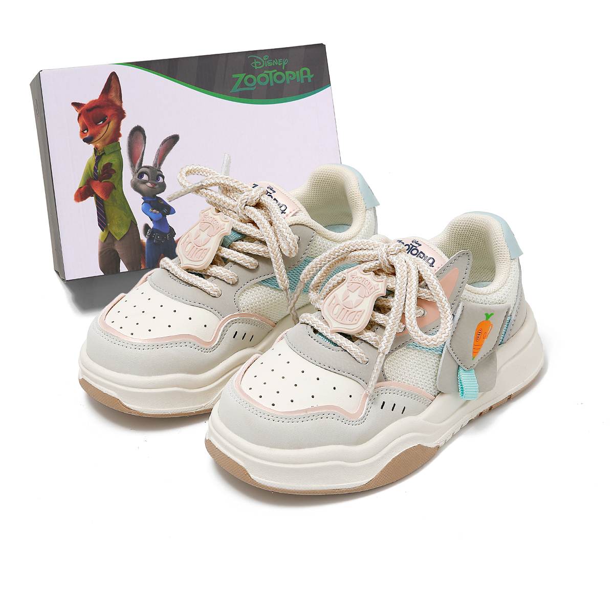 

Кроссовки Zootopia для скейтбординга с низким верхом, противоскользящие, с амортизацией и ударами, устойчивые к истиранию, для детей и подростков Disney, белый/серый/коричневый