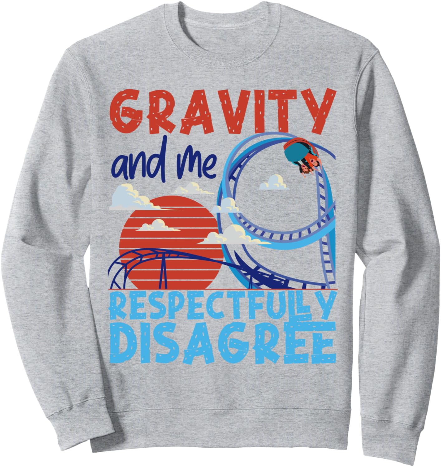 

Толстовка с надписью «Американские горки, гравитация и я: уважительное несогласие» Roller Coaster Amusement Theme Park Hs0, серый