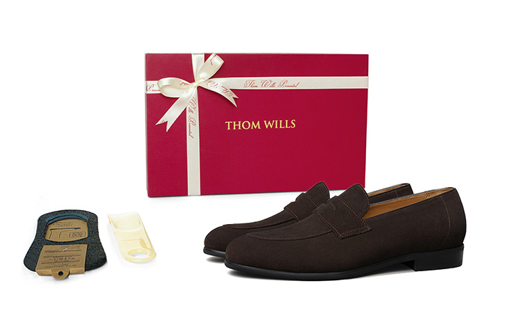 

THOM WILLS Британские пенни лоферы Слипоны Стильные сандалии Мужские Темно-коричневые, цвет [Box]Dark Coffee