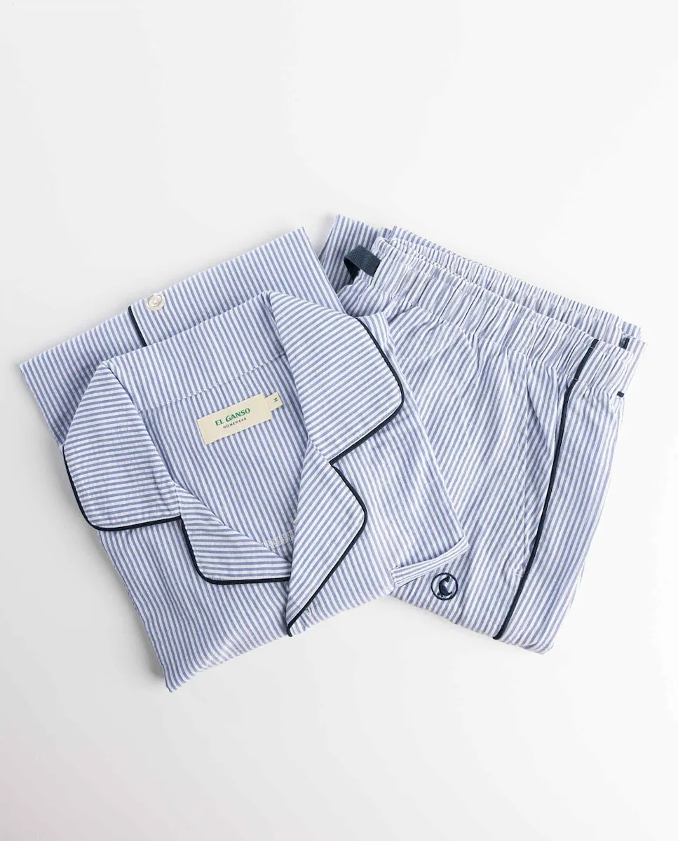 

Мужская длинная пижама в полоску El Ganso, синий