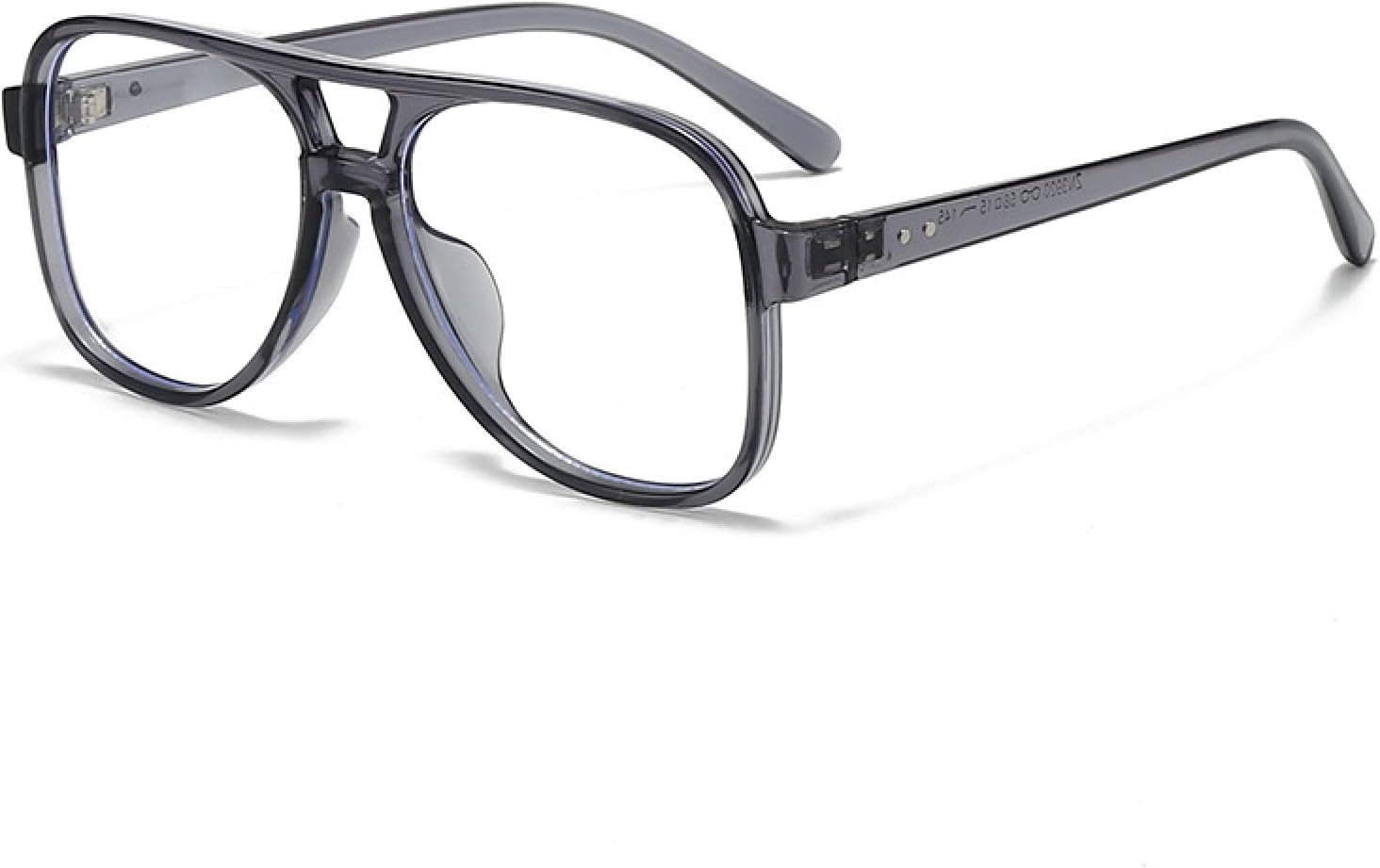 

Женские солнцезащитные очки с двойной перемычкой, винтажные заклепки; мужские солнцезащитные очки с прозрачными линзами Ocean Lens и защитой от УФ-излучения UV400 TVTBBVV, Grey Clear