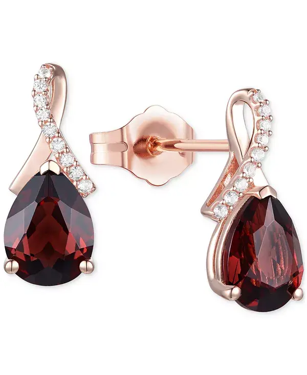 

Серьги-Гвоздики в форме груши с аметистом (1-7/8 карата, tw) и выращенным в лаборатории белым сапфиром (1/10 карата, tw) из стерлингового серебра с покрытием из 14-каратного золота (также с другими драгоценными камнями) Macy'S, garnet
