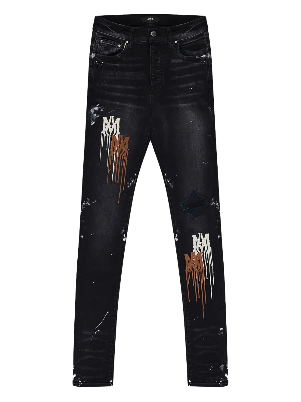 

Джинсы с каплями краски AMIRI, черный