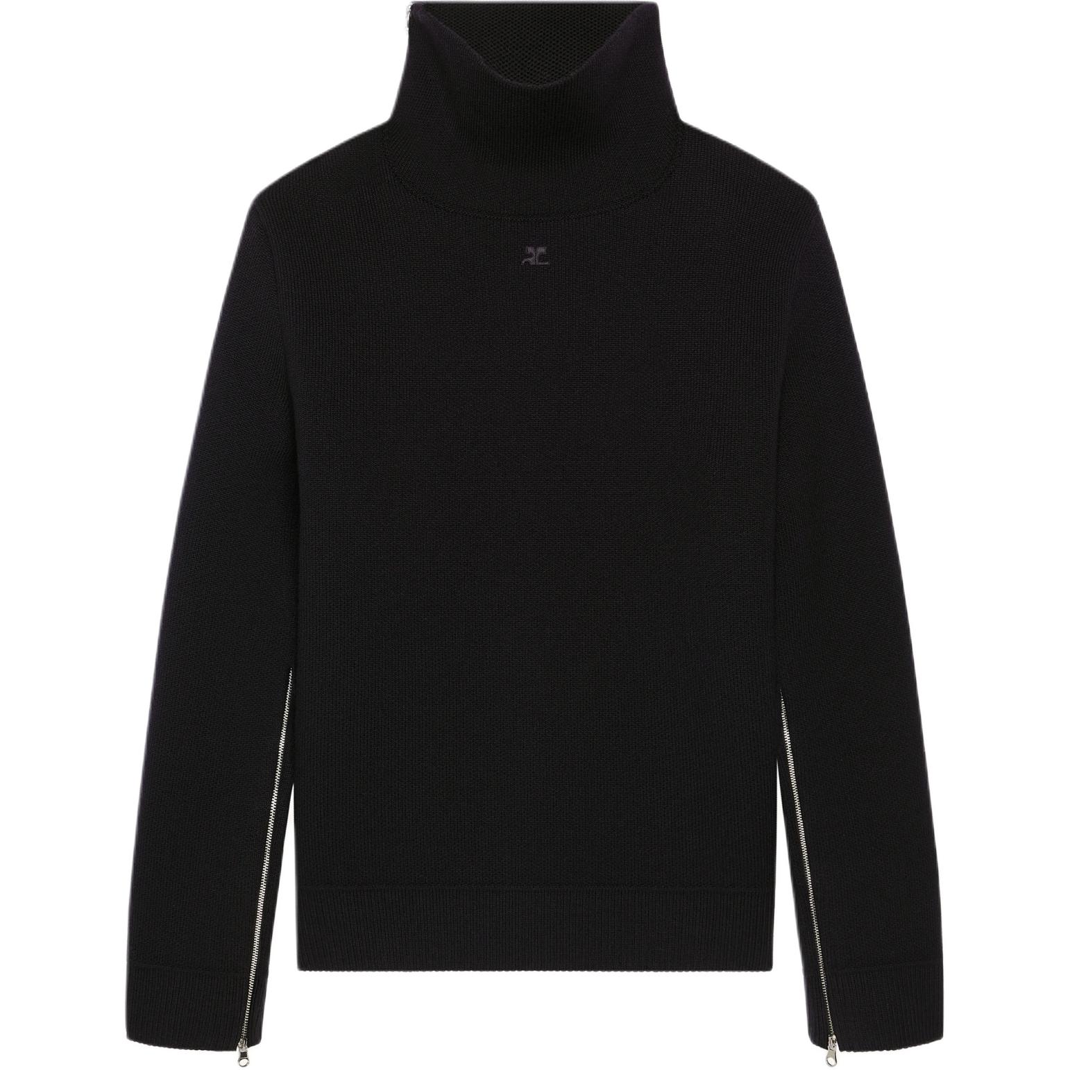 

Свитер водолазка с молнией Courrèges COURREGES, черный