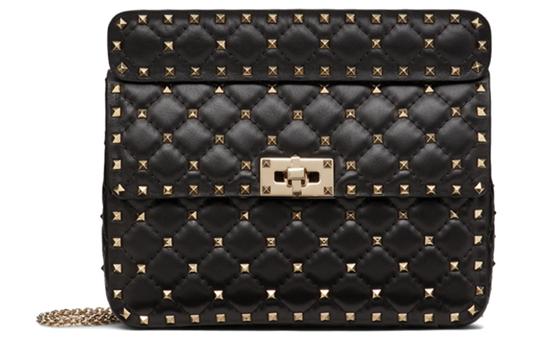 

ROCKSTUD SPIKE Сумка из овчины, Кроссбоди, Среднего размера на плечо Женская Черная Valentino