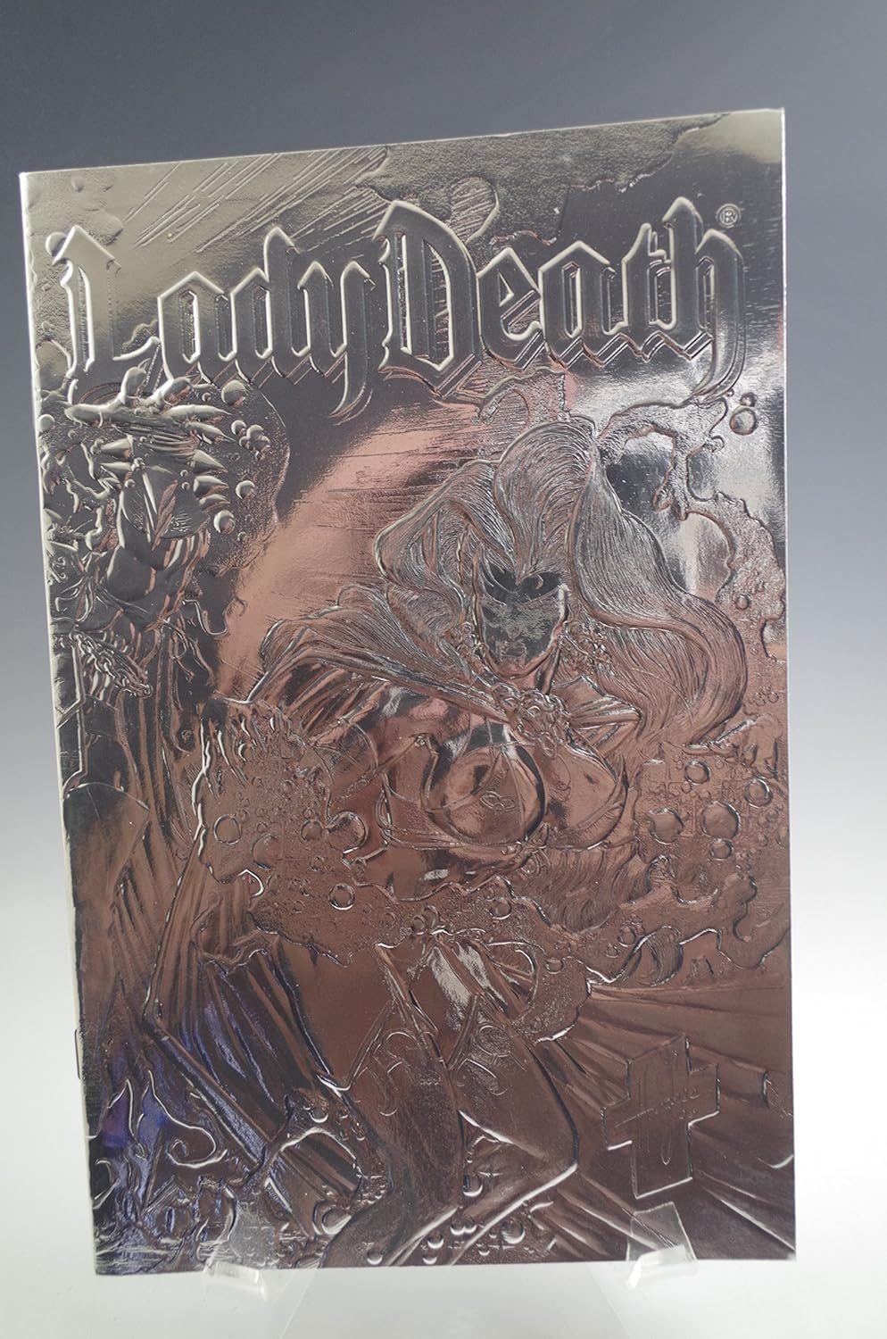 

Lady Death IV: The Crucible #1 Foil Embossed Silver Edition (Chaos Comics)