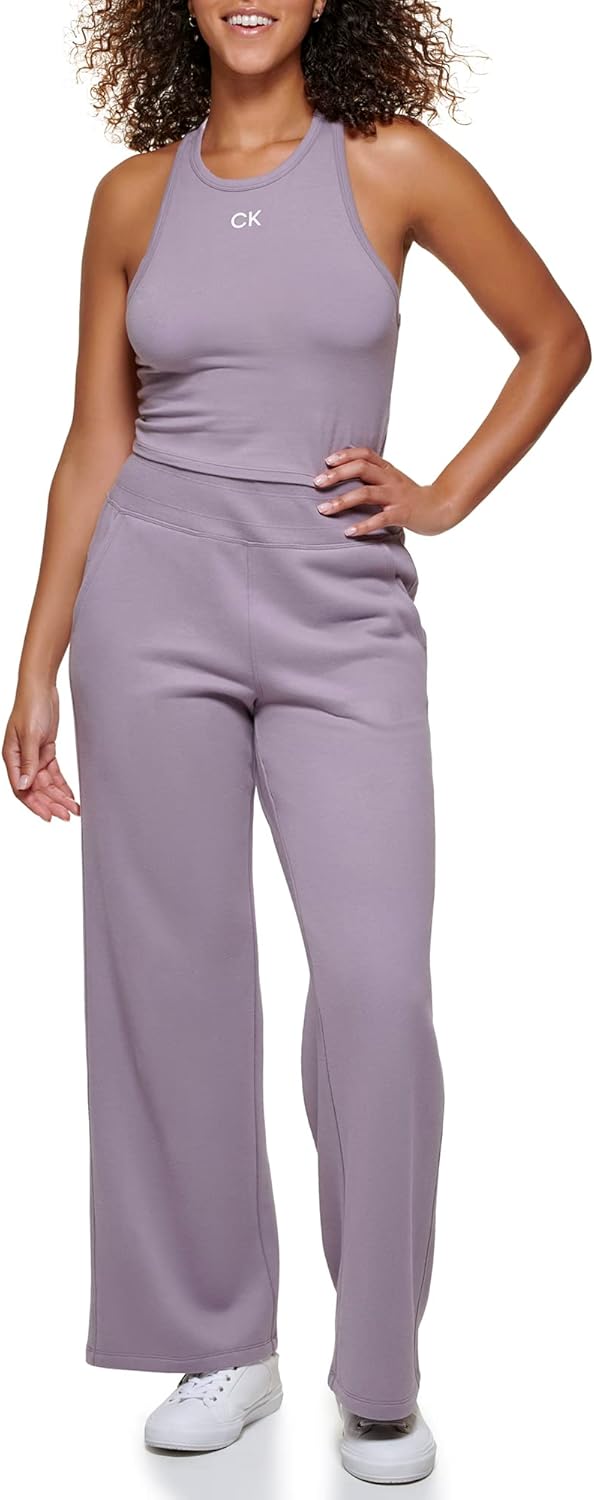 Женский базовый укороченный топ-борцовка Calvin Klein, Smokey Lilac — фото 4