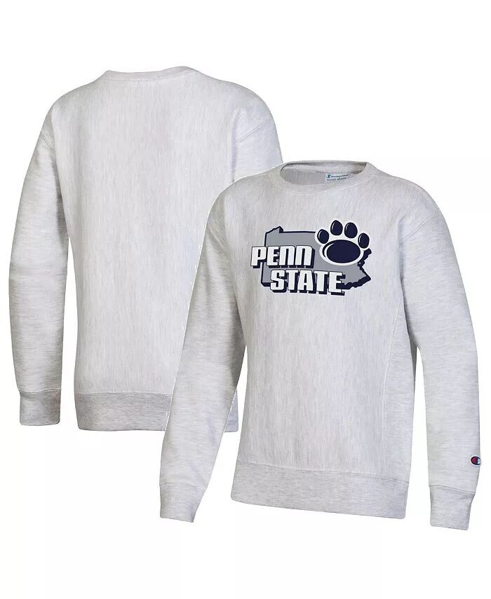 

Пуловер с обратным переплетением Big Boys Heather Grey Penn State Nittany Lions Champion, серый