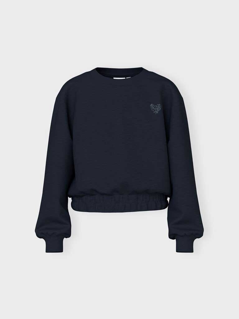 

Блуза Name It NKFVILUNA LS SHORT BOXY SWEAT BRU O1, синий