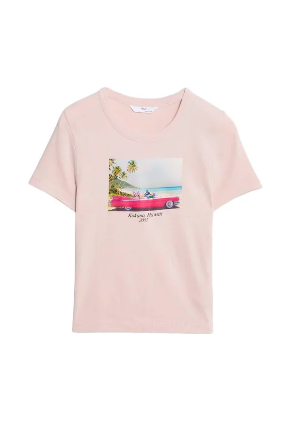 Укороченная футболка с принтом "лило и стич" Marks & Spencer, Pink — фото 2