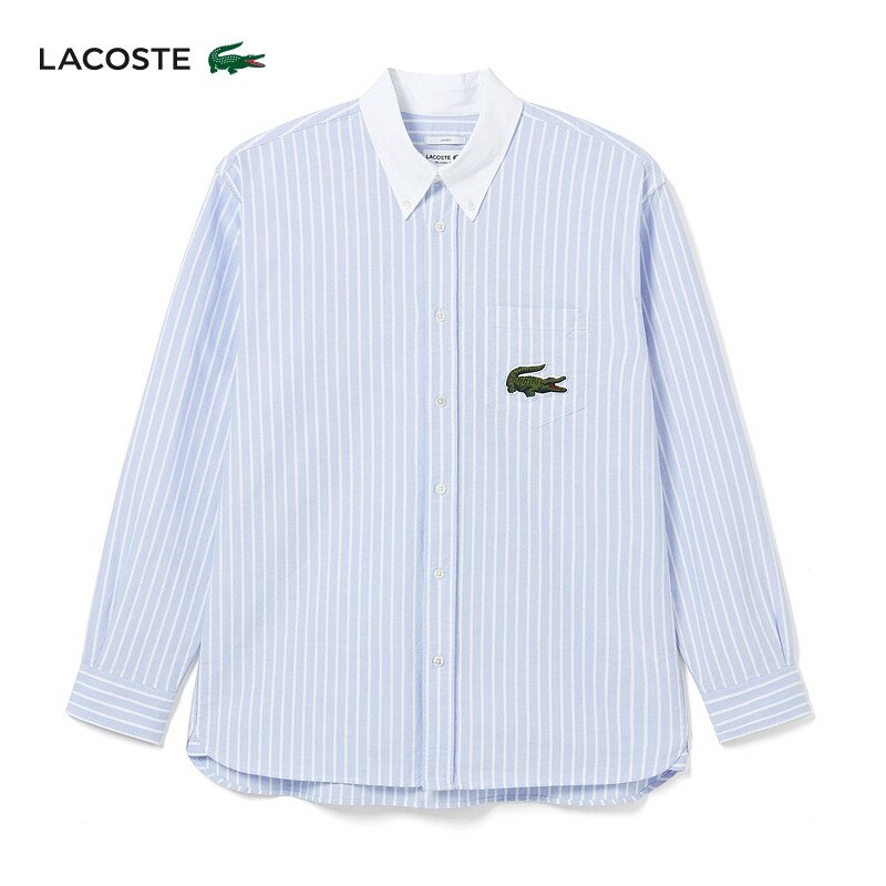 

Рубашка мужская полосатая Lacoste с длинными рукавами, небесно-голубой
