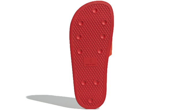 Тапочки adilette suede slide 'cartoon eye' Adidas, красный — фото 4