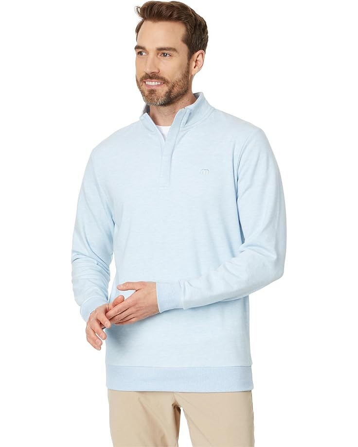 

Толстовка TravisMathew Cloud Quarter Zip 2.0, цвет Heather Kentucky Blue
