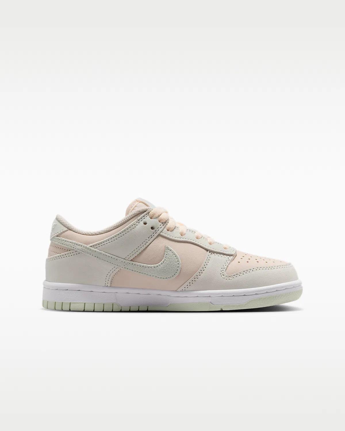 Кроссовки Nike Dunk Low Suede для старших детей, Chalk/White/Barely Green — фото 3