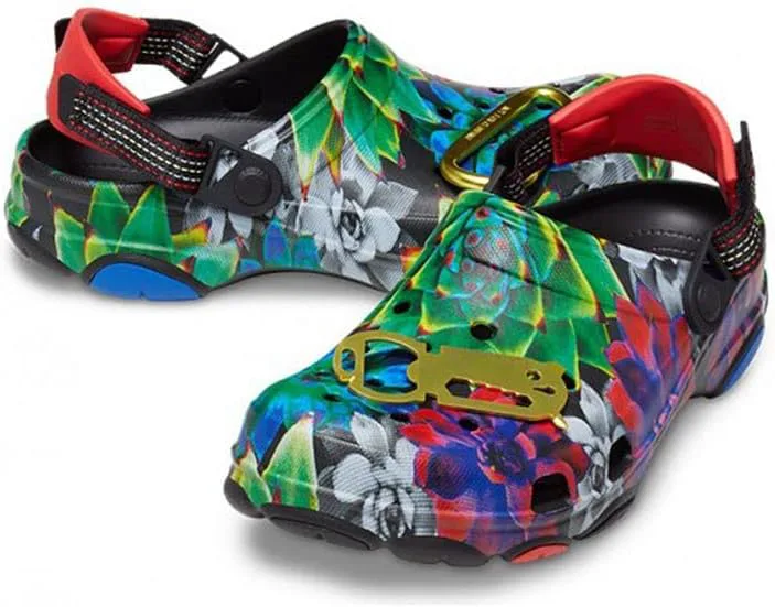 Детские кроксы Crocs Classic с блестками, черный/мультиколор — фото 4