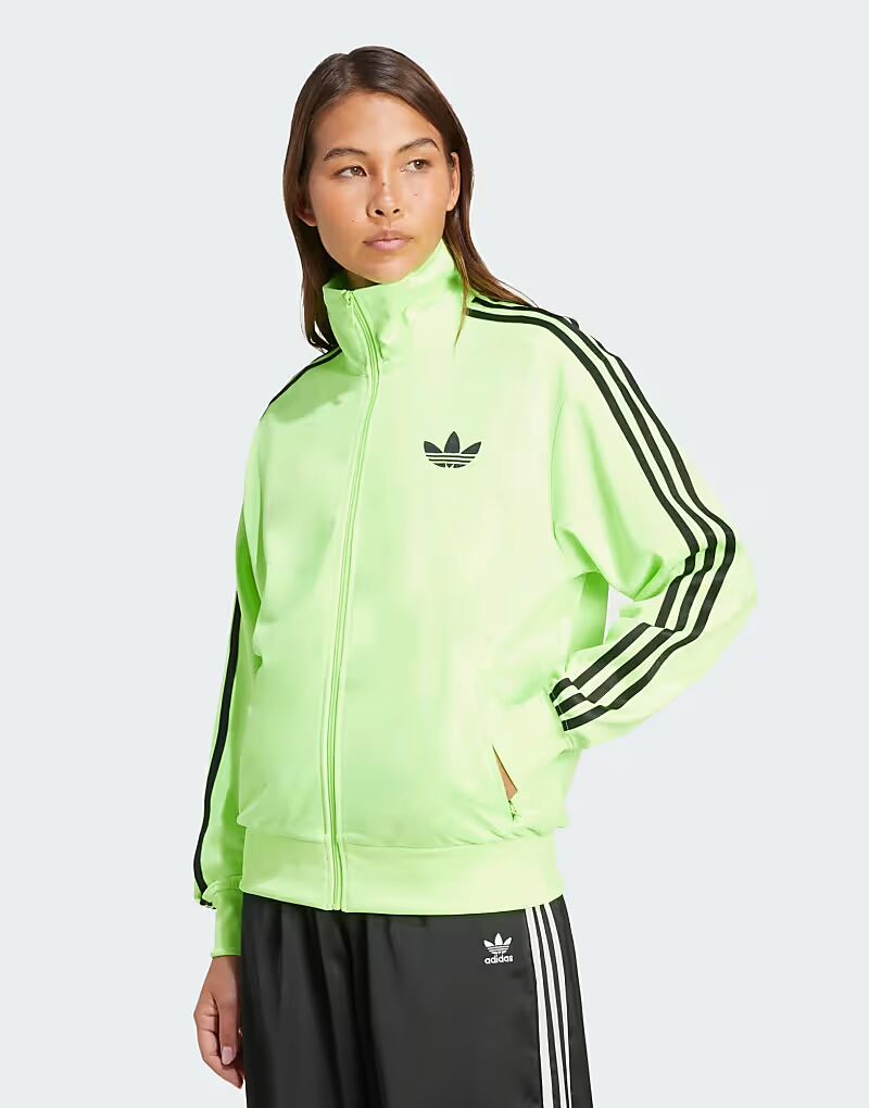 

Adidas Originals Adicolor classic firebird свободный спортивный топ в цвете сигнальный зеленый / черный