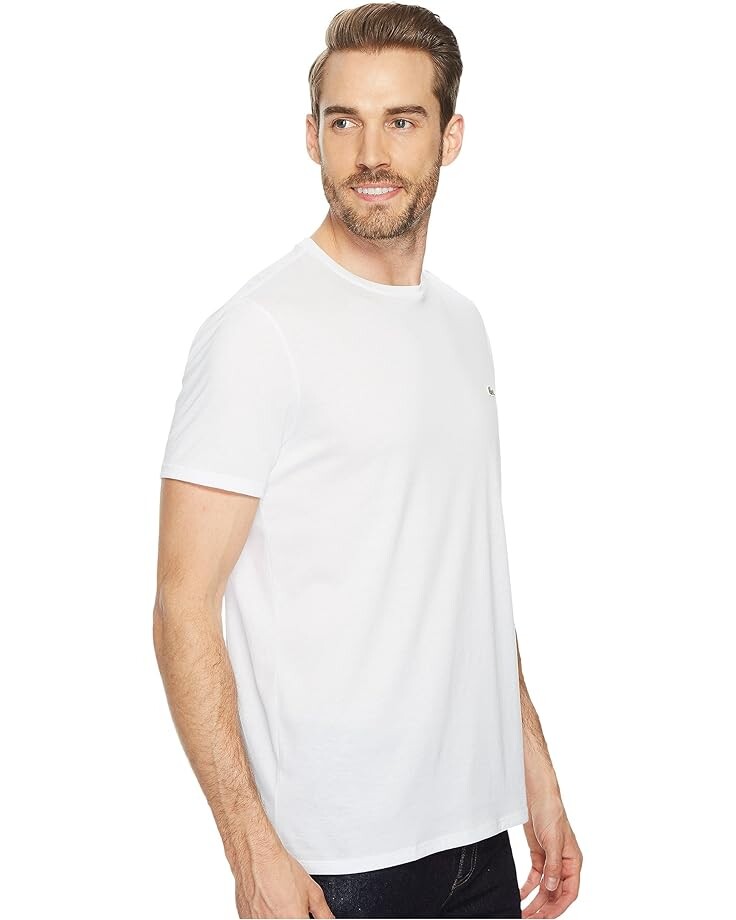Футболка Lacoste Short Sleeve Pima Crew Neck, белый — фото 4