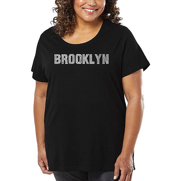 

Футболка с принтом для женщин plus size - Brooklyn Neighborhoods La Pop Art, Black, Черный, Футболка с принтом для женщин plus size - Brooklyn Neighborhoods La Pop Art, Black