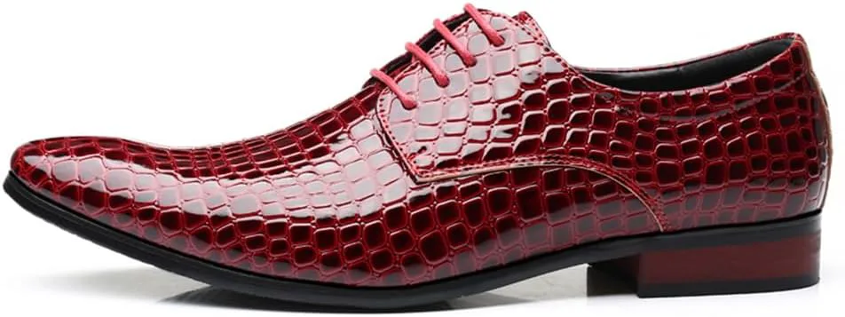 

Мужские классические туфли оксфорды на шнуровке с заостренным носком, современные формальные туфли для мужчин Abborora, красный