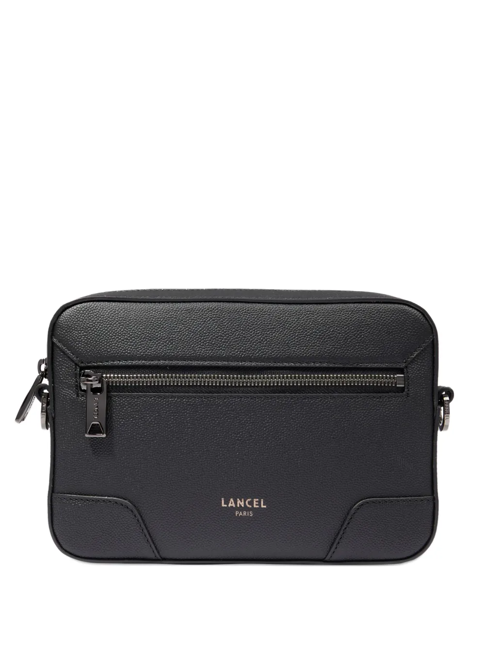 

Кожаная сумка-мессенджер на молнии Lancel, черный