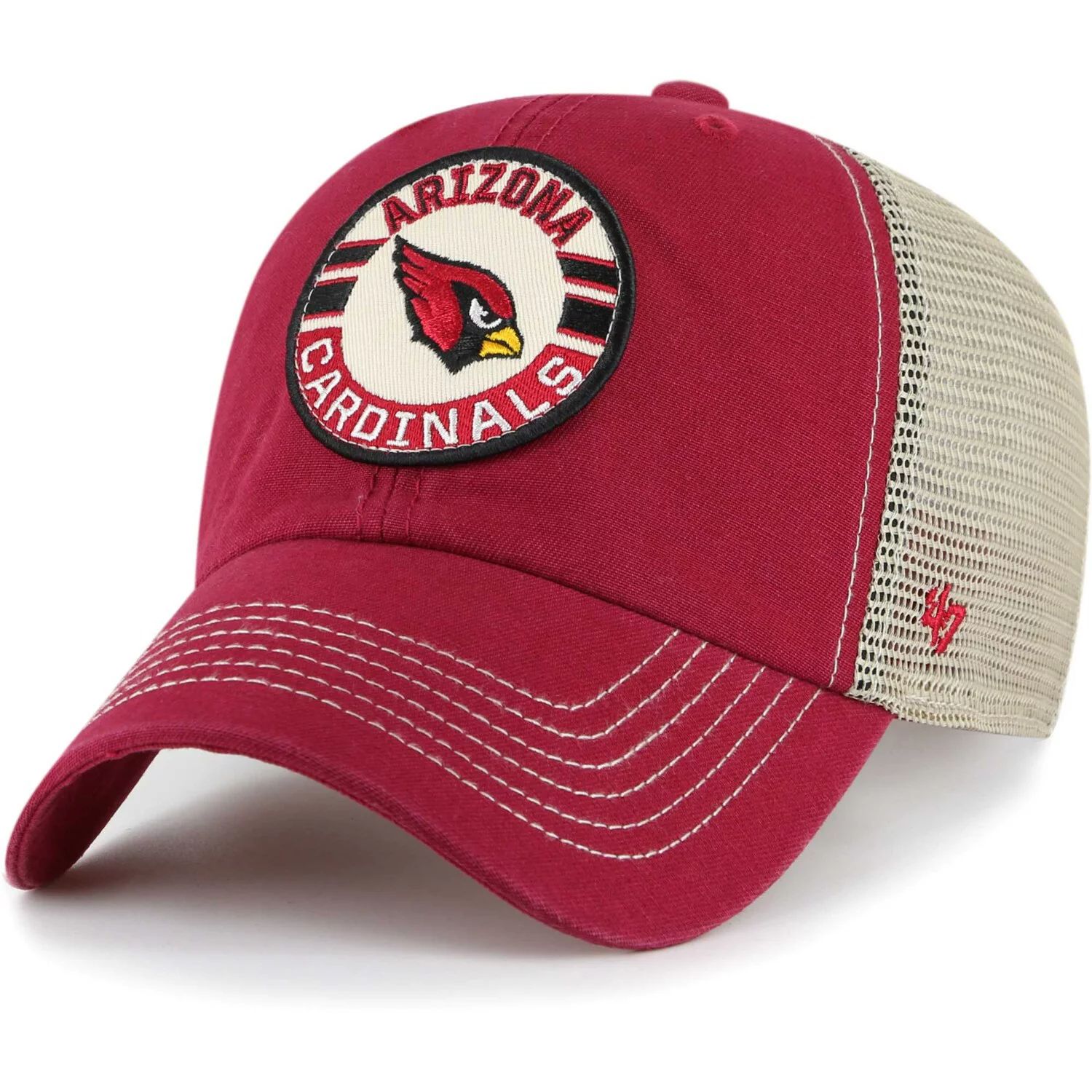 

Мужская регулируемая шляпа '47 Cardinal/Natural Arizona Cardinals Notch Trucker Clean Up