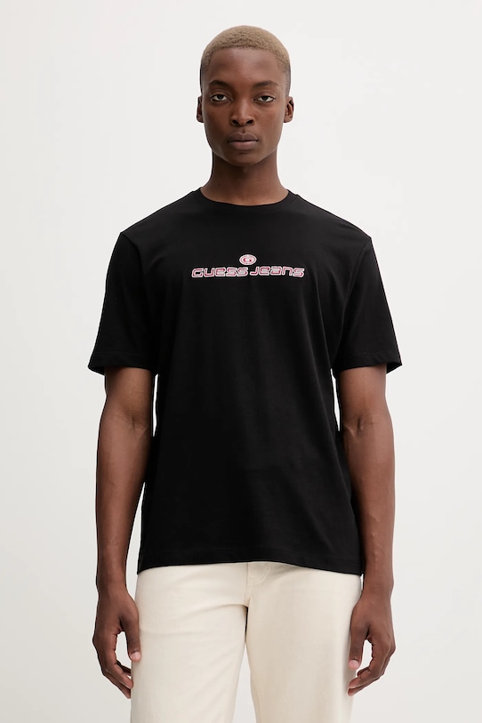 

Хлопковая футболка Guess Jeans, черный
