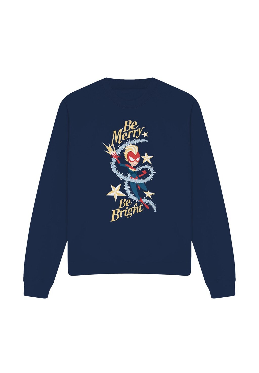 

Толстовка CAPTAIN MARVEL BE MERRY BE BRIGHT PRINT Marvel, темно-синий