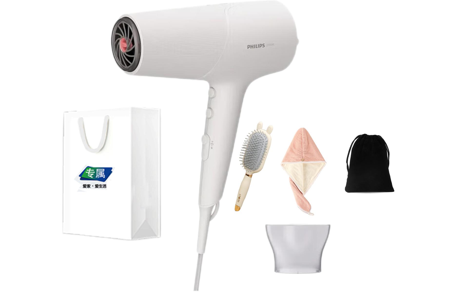 

Фен для волос 2200W с отрицательными ионами BHD501/05 Philips, BHD501/05 + air cushion comb + hair dryer cap + storage bag + gift bag