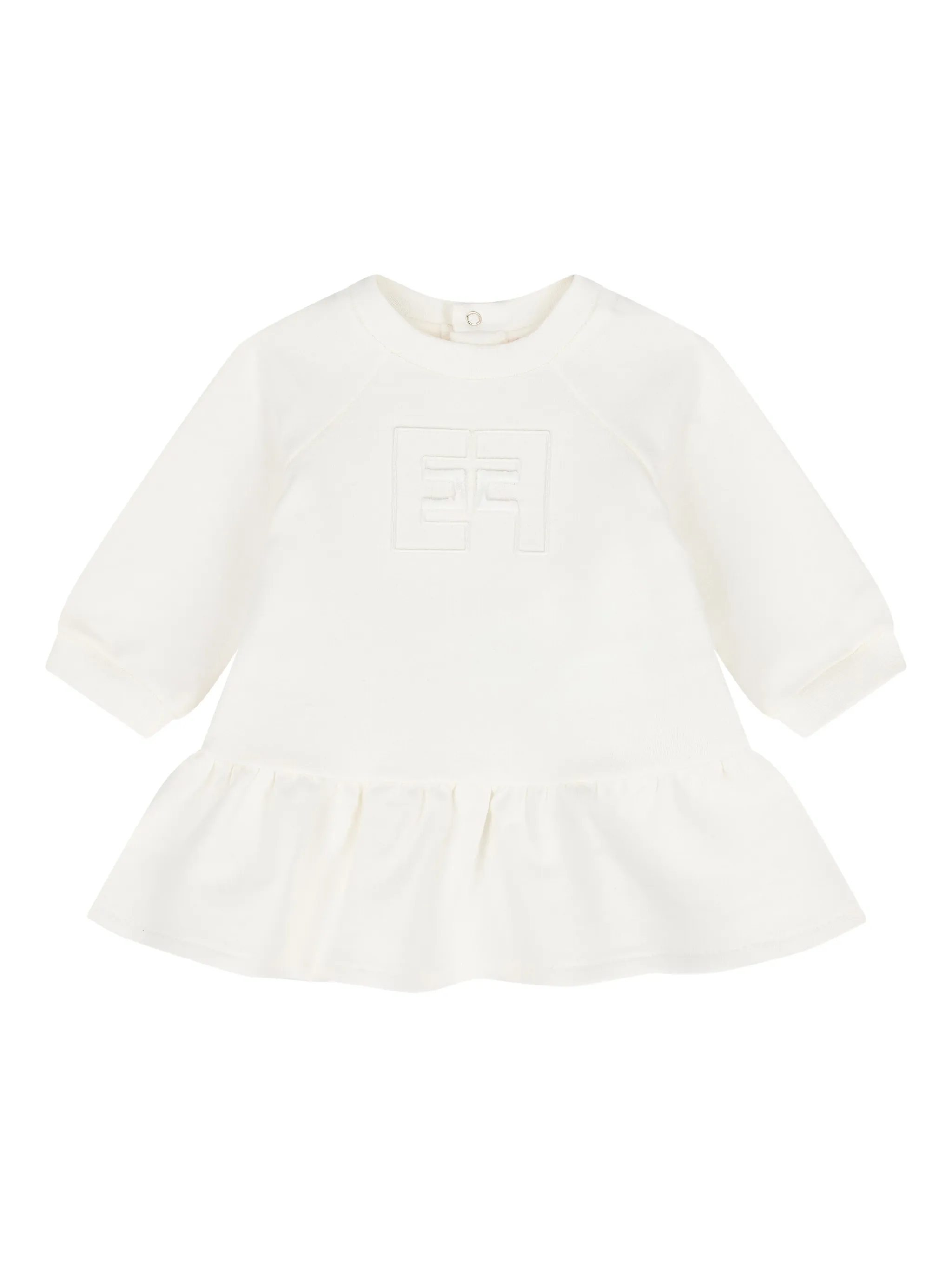

Платье с оборками и логотипом Elisabetta Franchi Kids, бежевый