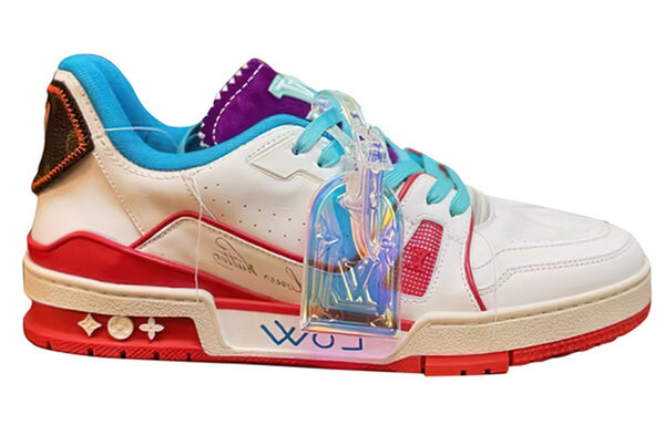 Кроссовки trainer upcycling sneakers 'white blue purple for china' Louis Vuitton, белый — фото 2