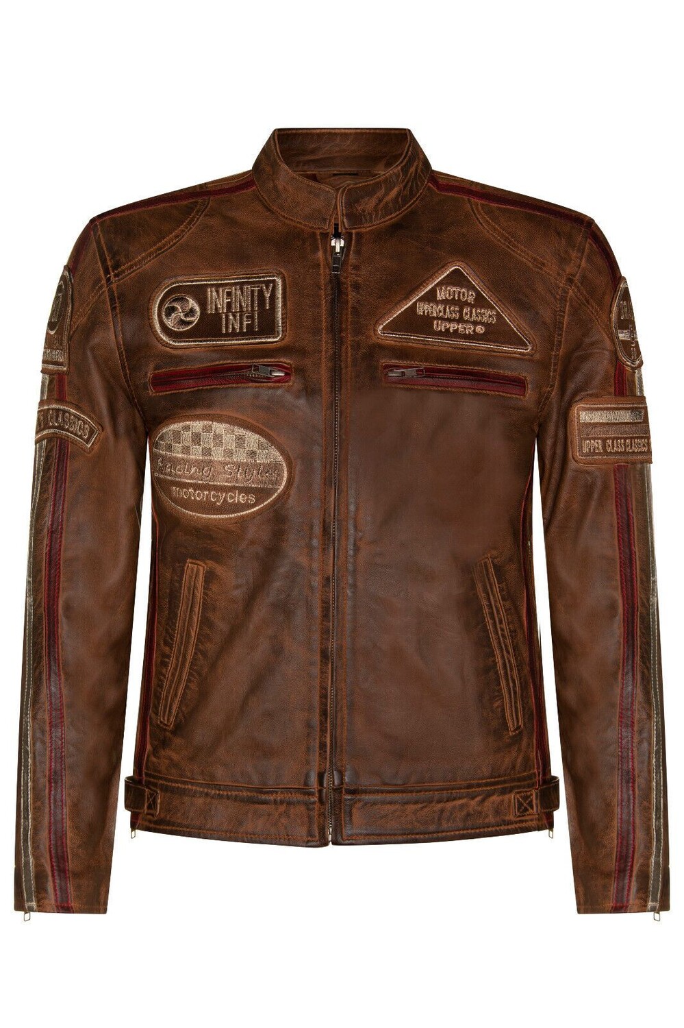 

Мотокуртка кожаная Infinity Leather Racing Biker, коричневый