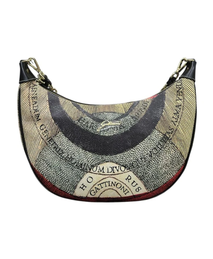 

Черная стильная сумка-шоппер Gattinoni, мультиколор