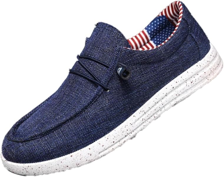 

Мужские повседневные слипоны из холщовой ткани с мягкой стелькой и гибкой подошвой, удобная обувь Generic, синий