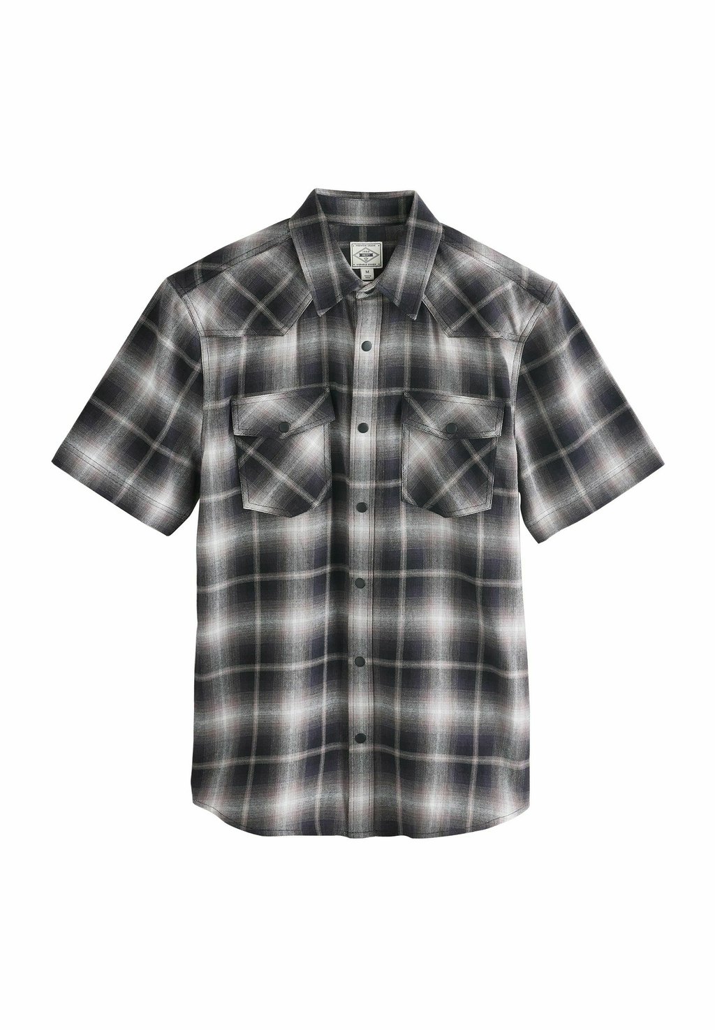 

Рубашка SHORT SLEEVE CHECK TWIN POCKET WESTERN REGULAR FIT Next, черный