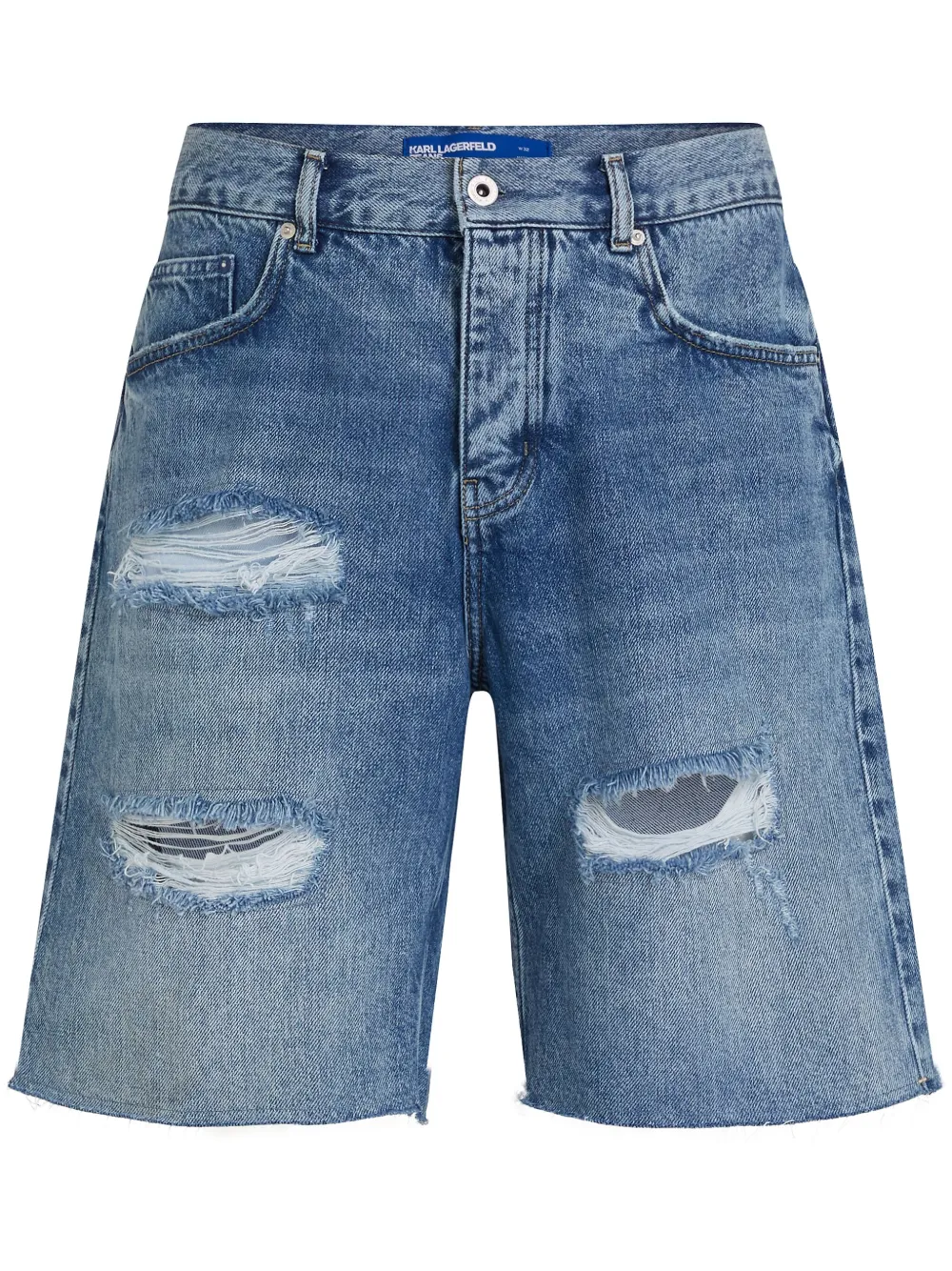 

Джинсовые шорты с эффектом потертости Karl Lagerfeld Jeans, синий