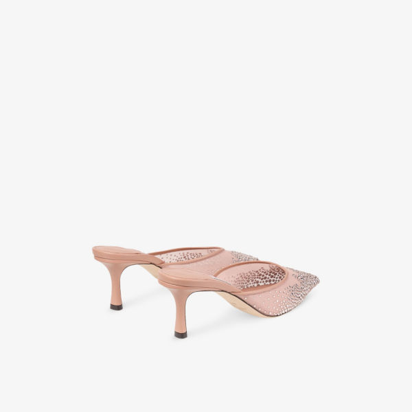 Мюли Jimmy Choo на каблуке с кристаллами и сетчатой отделкой, мультиколор — фото 4