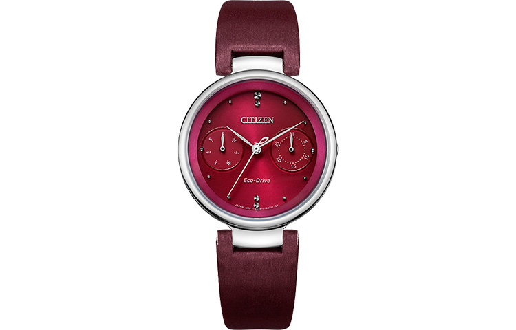 

CITIZEN Часы Ecology Drive Collection Solar Quartz Movement Leather Strap Watch Women's Watch Red Watch Dial
