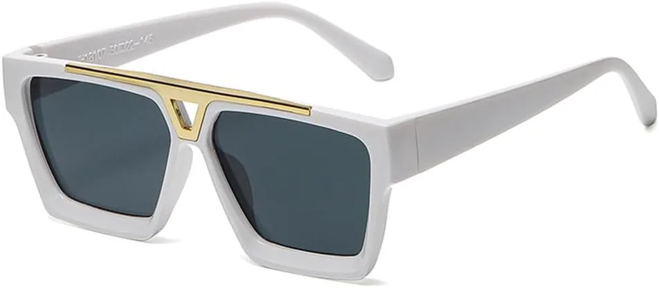 

Модные солнцезащитные очки для женщин и мужчин, металлические, полые, для защиты от солнца на открытом воздухе, большие солнцезащитные очки в оправе generic, White