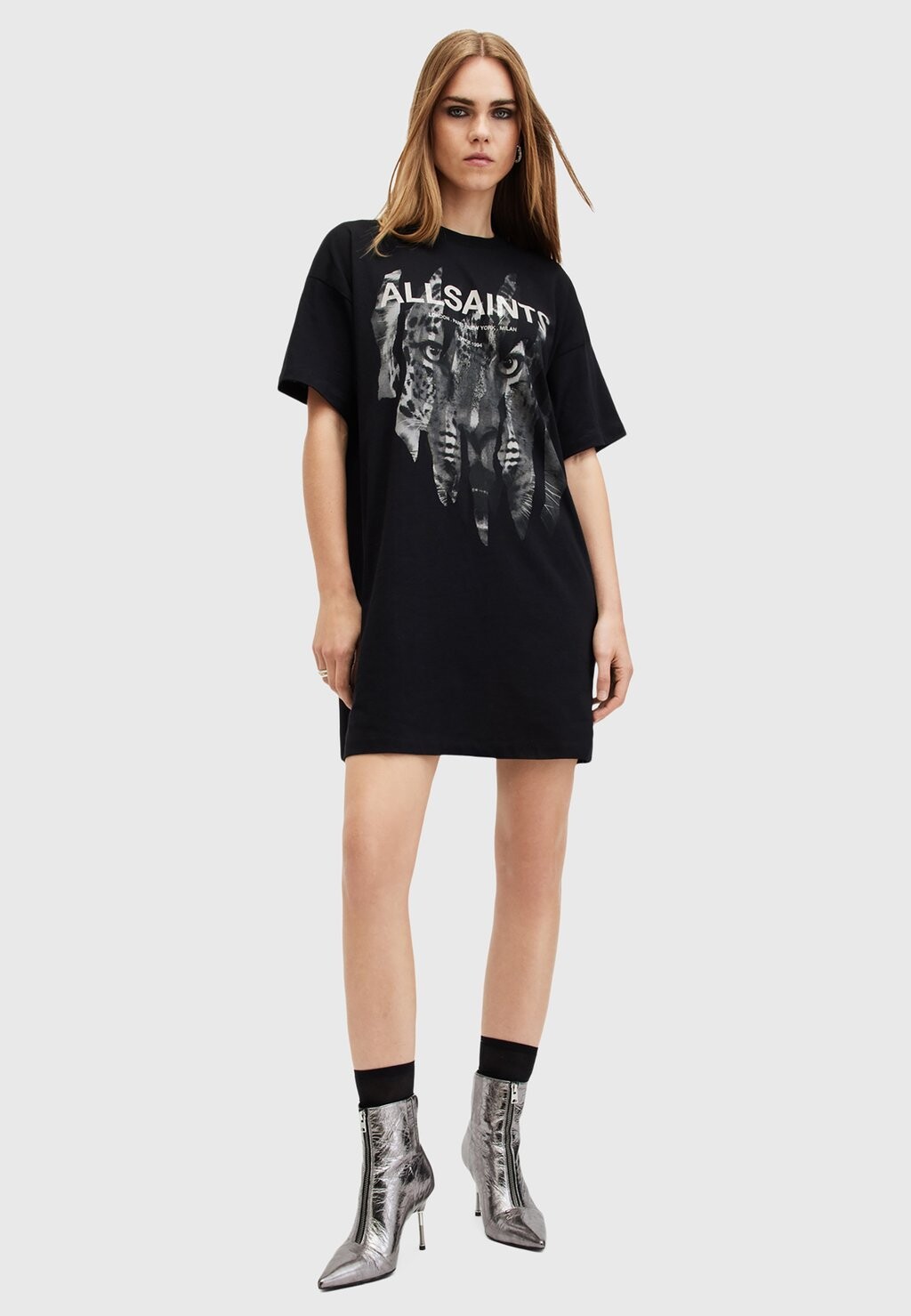 

Платье из джерси RIPROAR AllSaints, черный