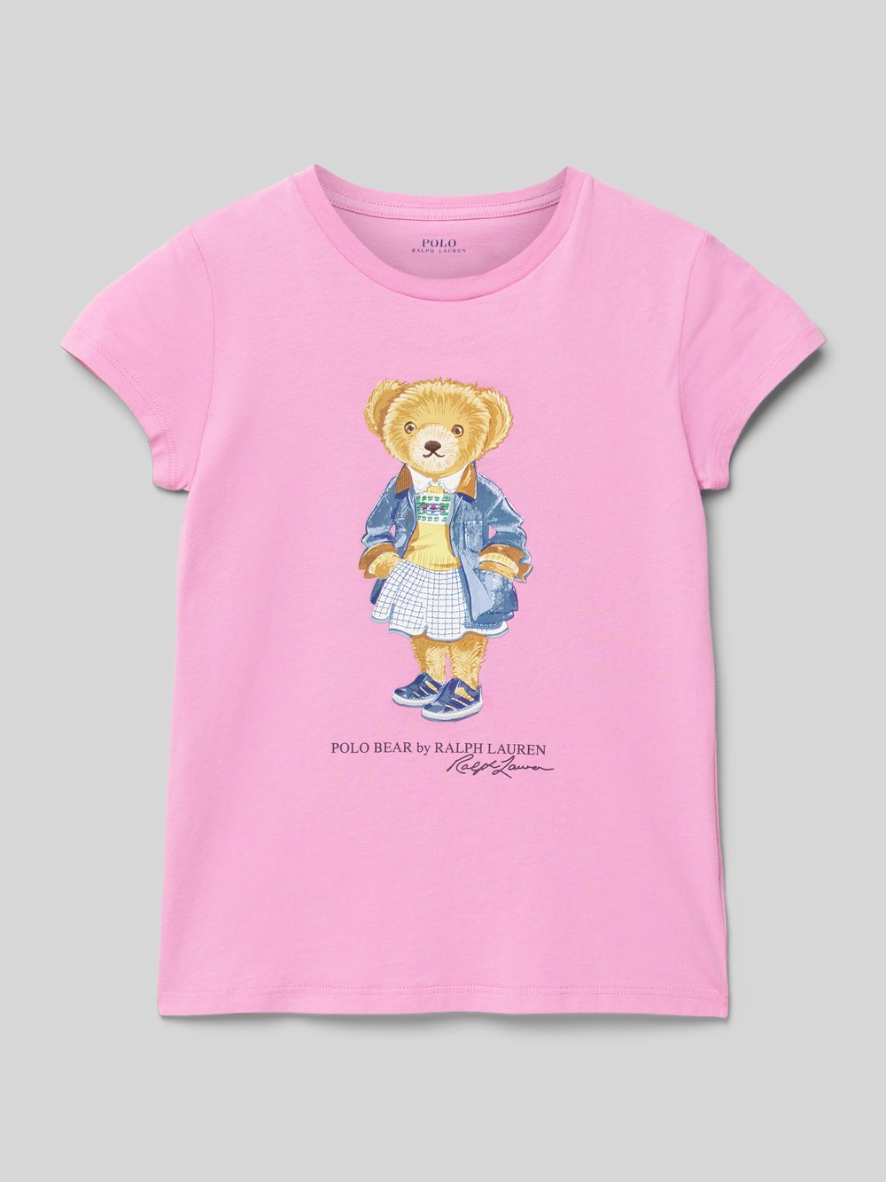 

Футболка с рисунком и этикеткой Polo Ralph Lauren Kids, розовый