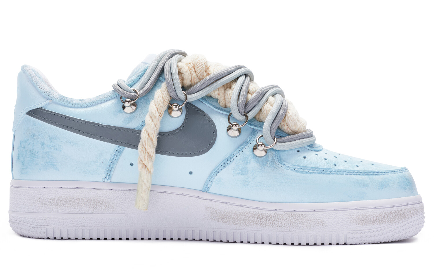 

Кроссовки Nike Air Force 1 Skateboard Shoes Men Low-Top White Blue Gray