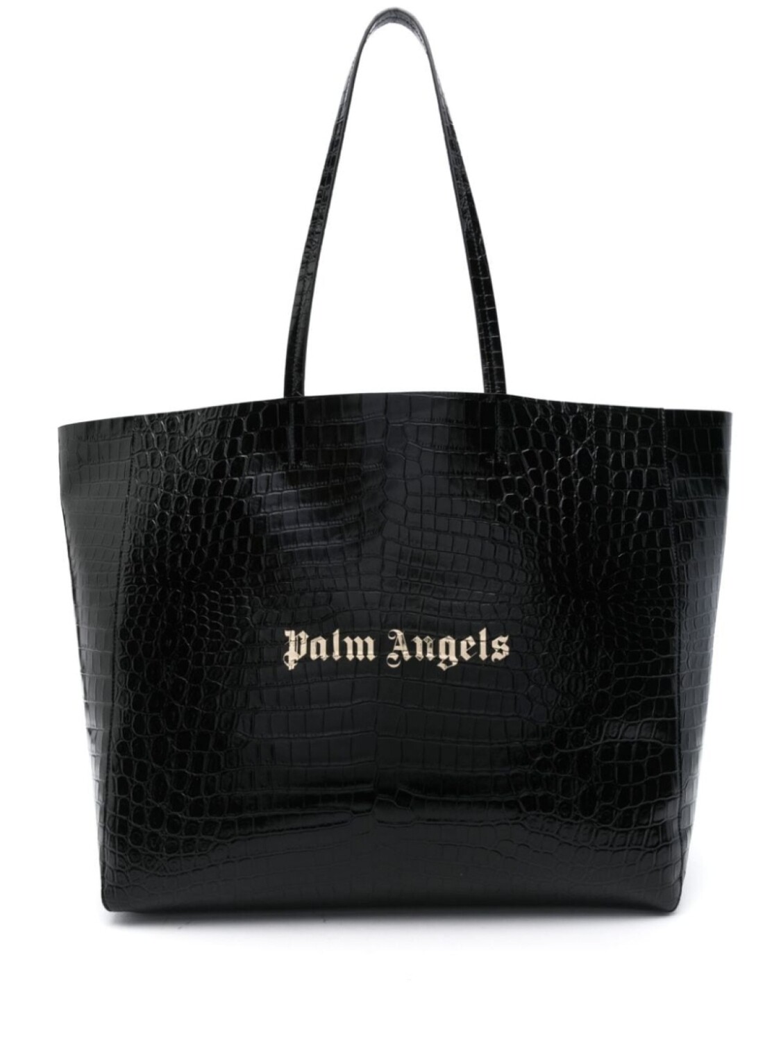 

Palm Angels сумка-тоут с тиснением под кожу крокодила, черный