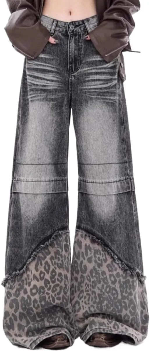 

Джинсы-клеш Y2k Vintage Cheetah Wide Leg DOTITOY